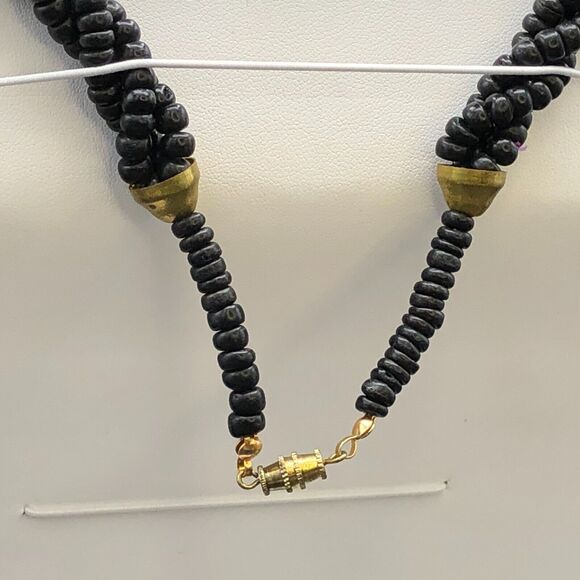 Vintage MOP Coral Mosaic Tiger Pendant Necklace Mother of Pearl Inlay 1970s 80s - Picture 5 of 9